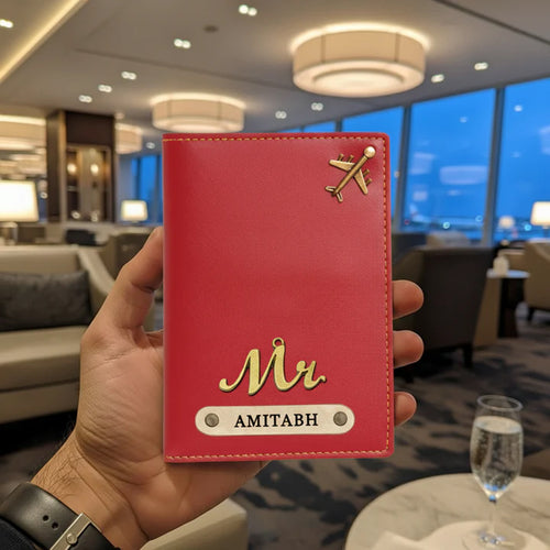 Personalized Faux Leather Passport Cover with Name