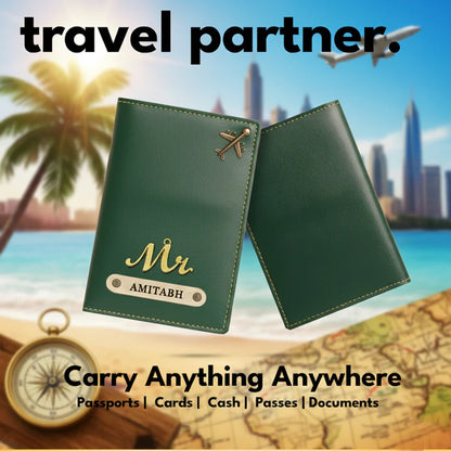 Personalized Faux Leather Passport Cover with Name
