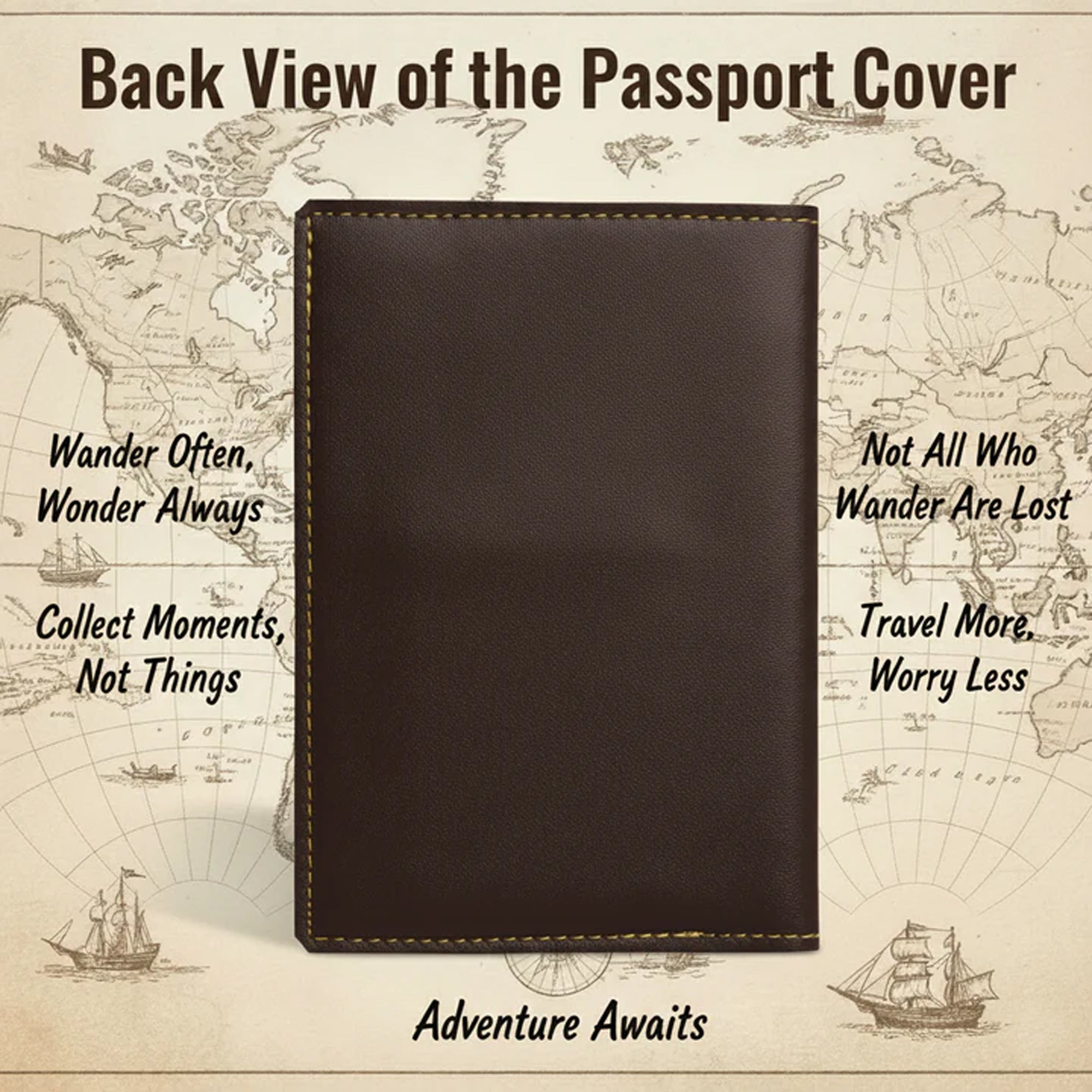 Personalized Faux Leather Passport Cover with Name