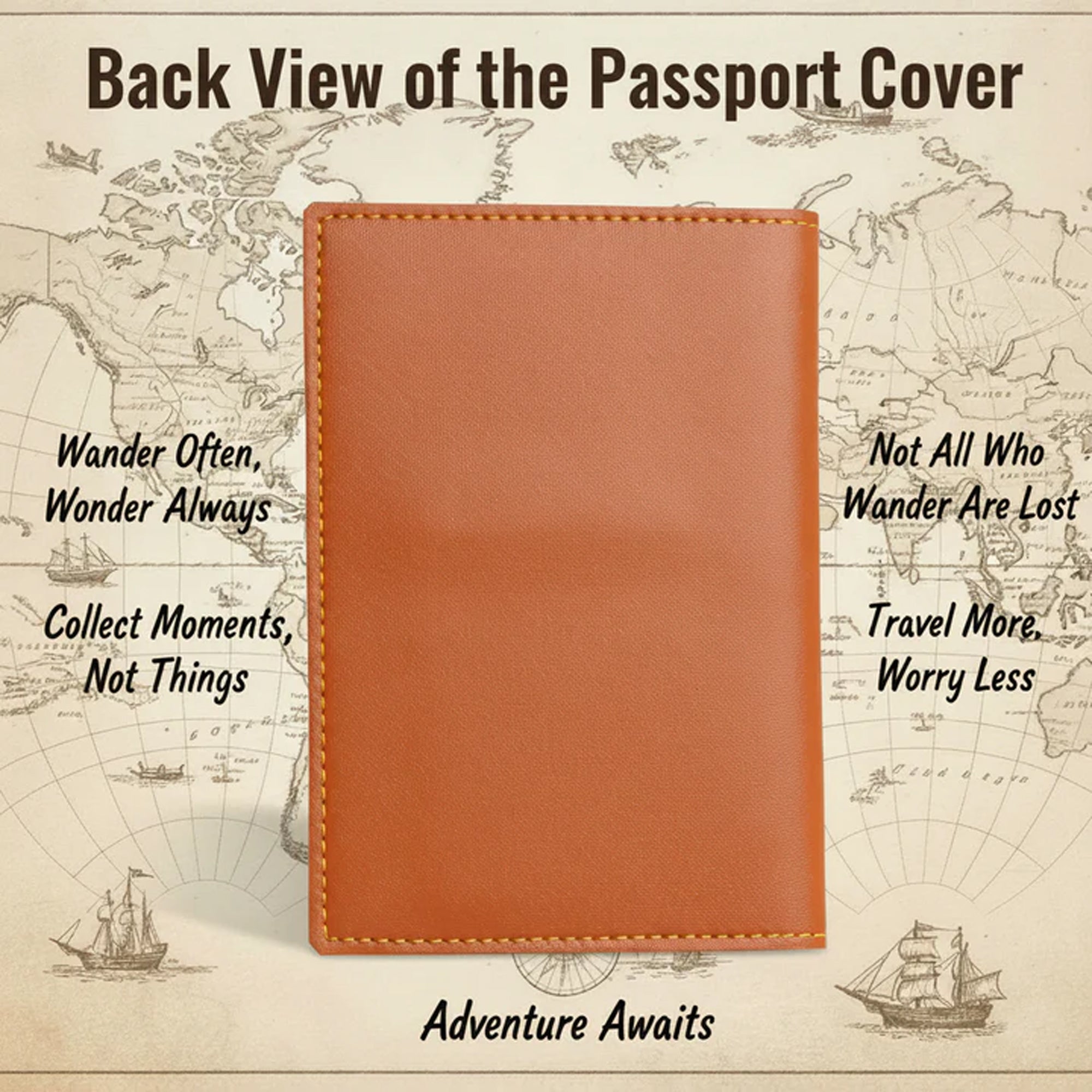Personalized Faux Leather Passport Cover with Name