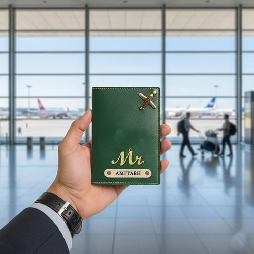 Personalized Faux Leather Passport Cover with Name