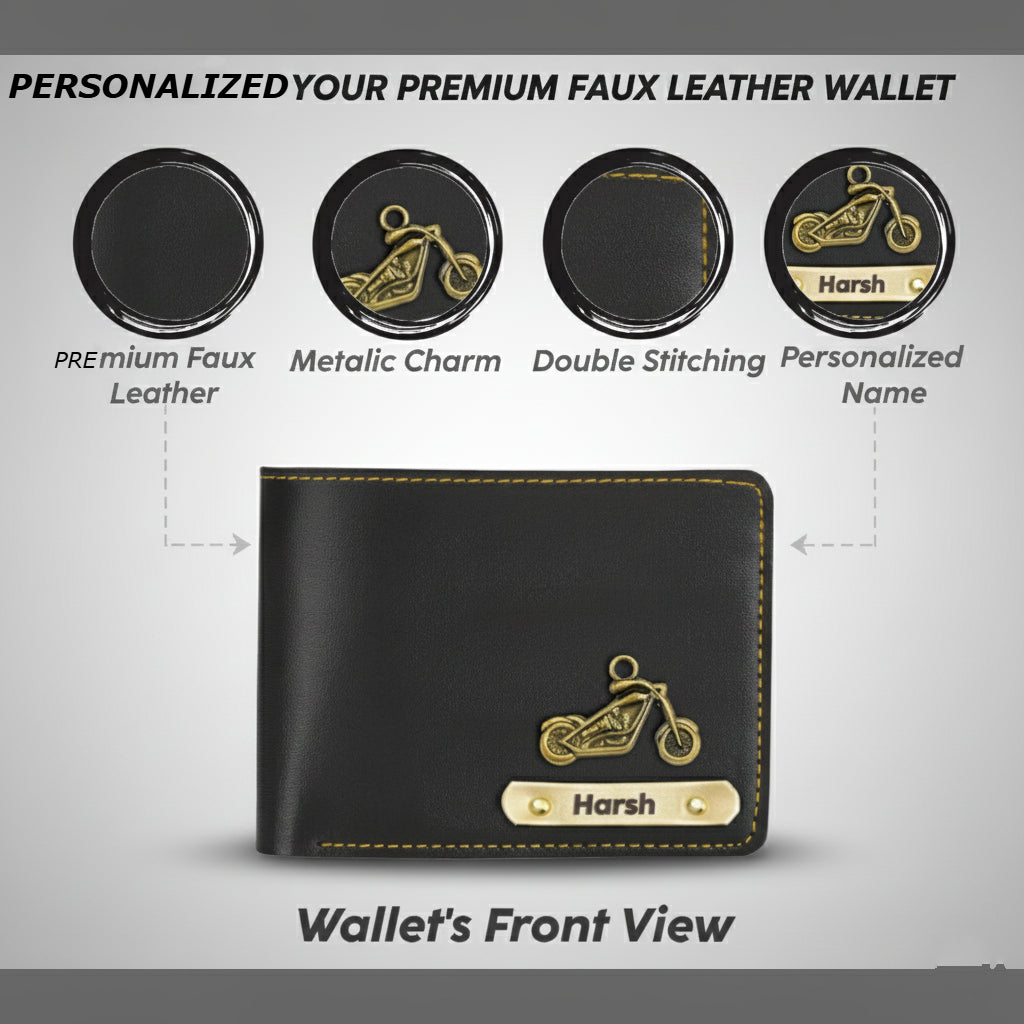 Personalized Faux Leather Wallet with Name