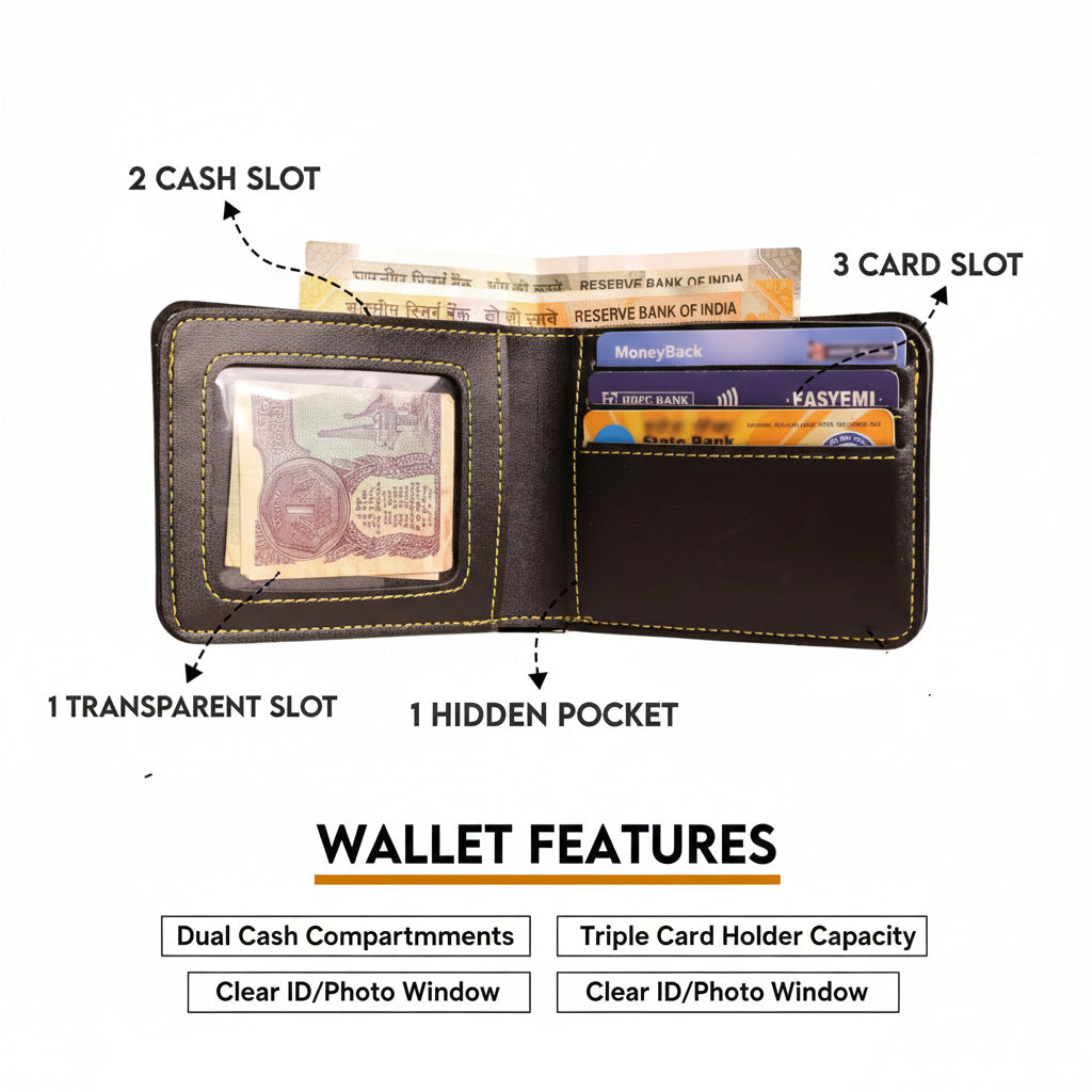 Personalized Faux Leather Wallet with Name