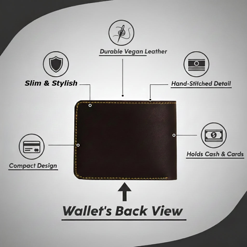 Personalized Faux Leather Wallet with Name