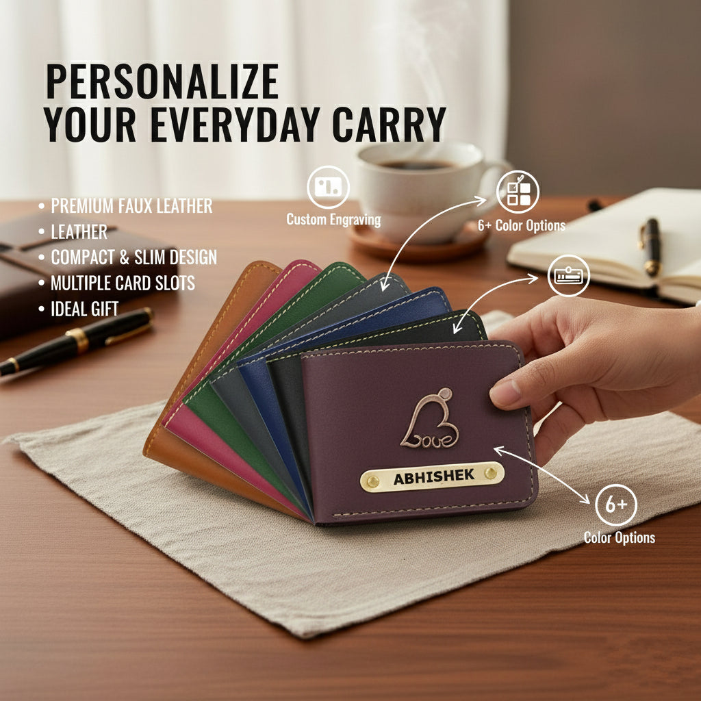 Personalized Faux Leather Wallet with Name