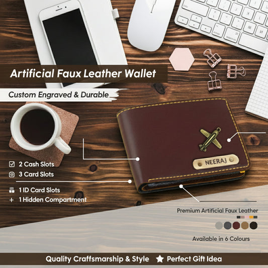 Personalized Faux Leather Wallet with Name