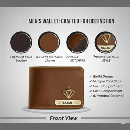 Personalized Faux Leather Wallet with Name