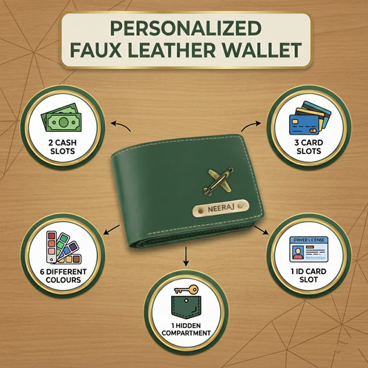 Personalized Faux Leather Wallet with Name
