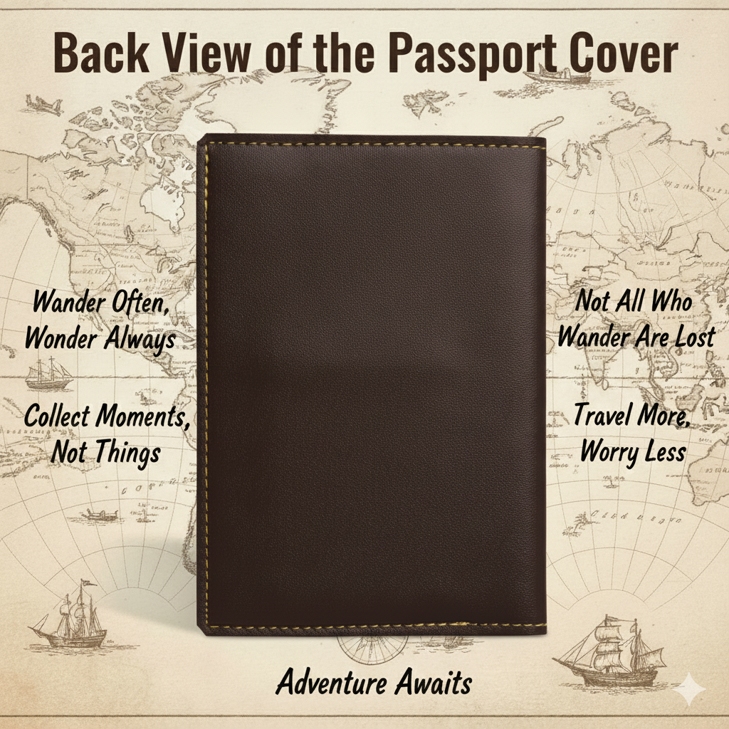 Personalized Faux Leather Passport Cover with Name