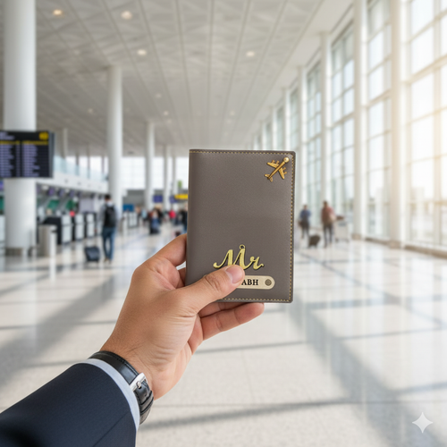 Personalized Faux Leather Passport Cover with Name