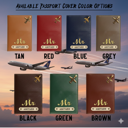 Personalized Faux Leather Passport Cover with Name