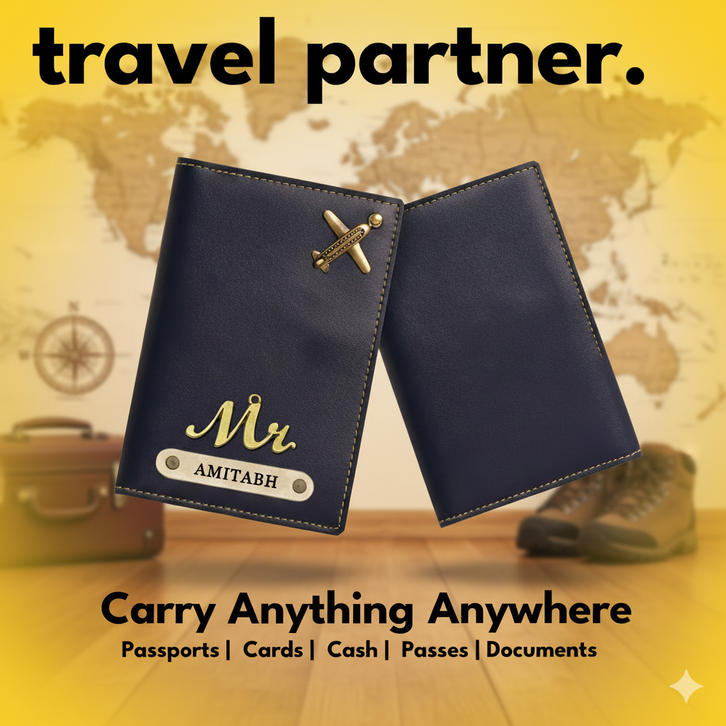 Personalized Faux Leather Passport Cover with Name