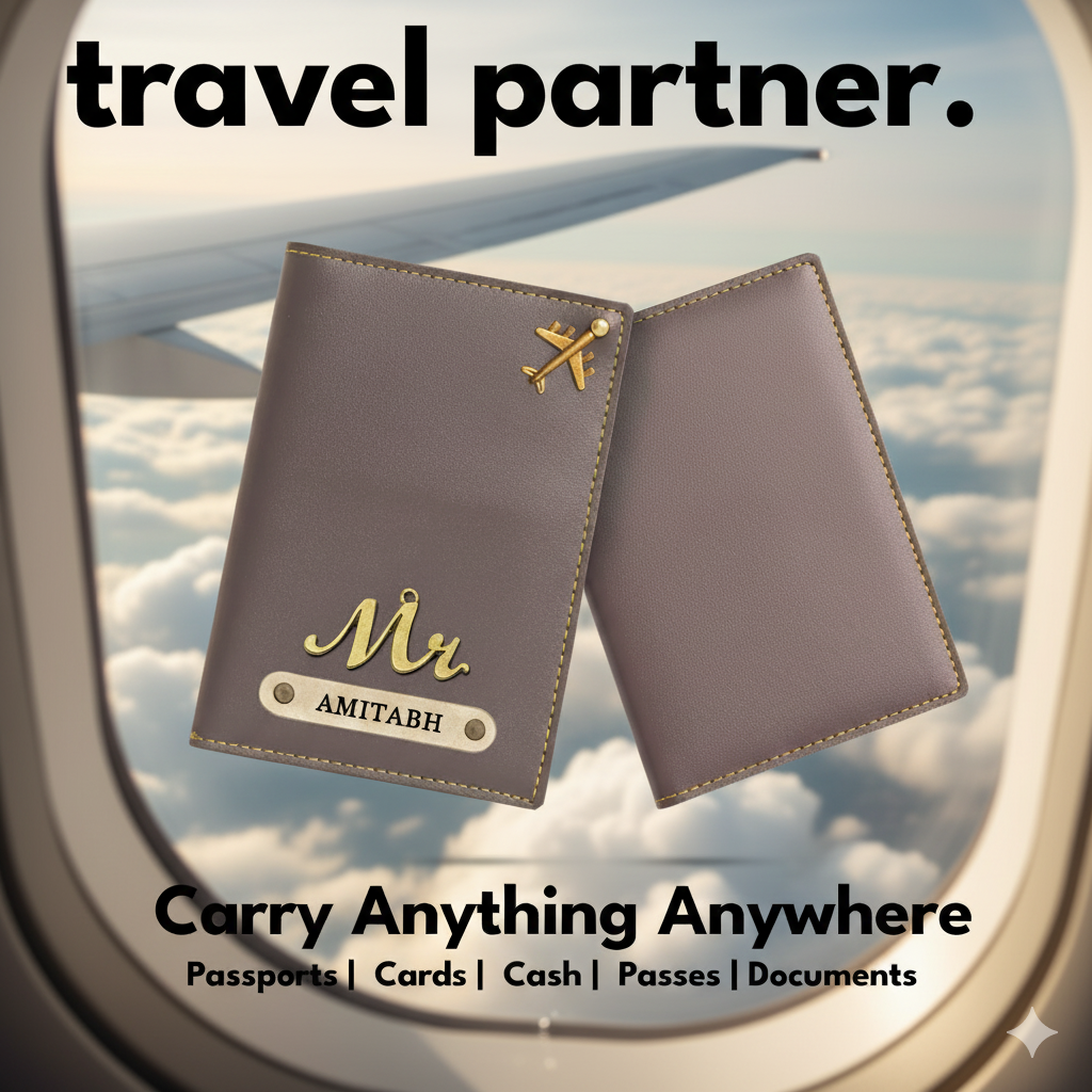 Personalized Faux Leather Passport Cover with Name