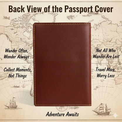 Personalized Faux Leather Passport Cover with Name
