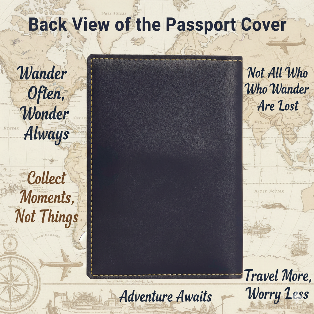 Personalized Faux Leather Passport Cover with Name