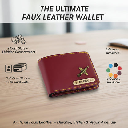 Personalized Faux Leather Wallet with Name