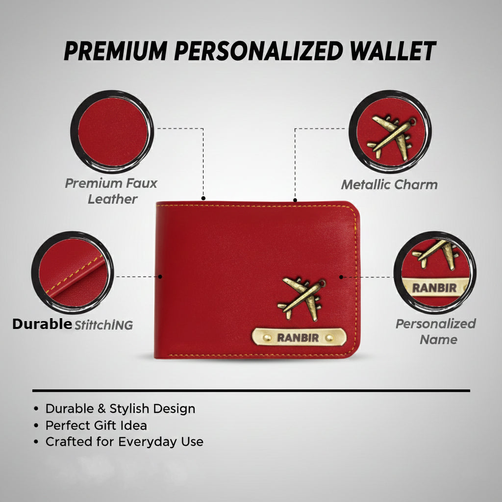 Personalized Faux Leather Wallet with Name
