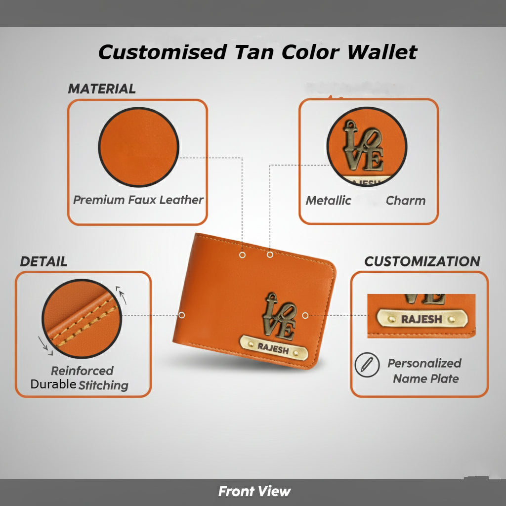 Personalized Faux Leather Wallet with Name